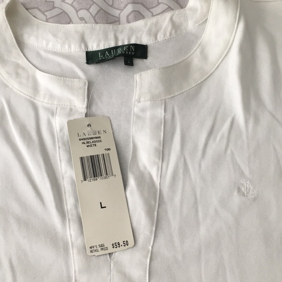 White, beautiful, Ralph Lauren Top, 3/4 sleeves - Picture 2 of 3